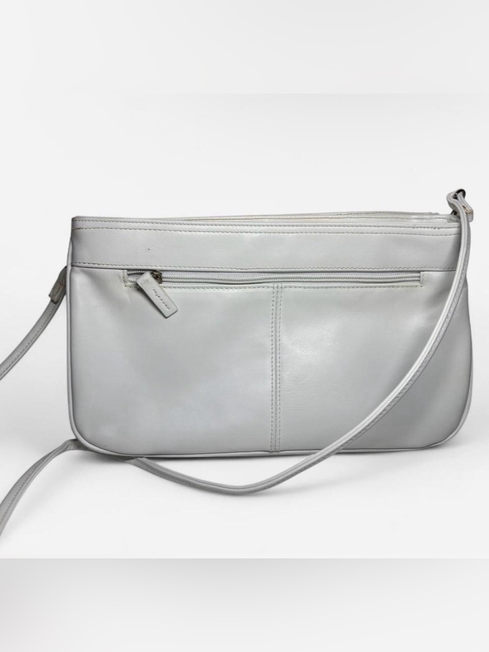 Vintage Cabin Creek White Leather Shoulder Bag / Handbag